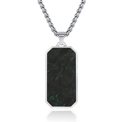 Fashionable Forged Carbon Fiber Pendant Men's Forged Carbon Fiber Chain Necklace Customized