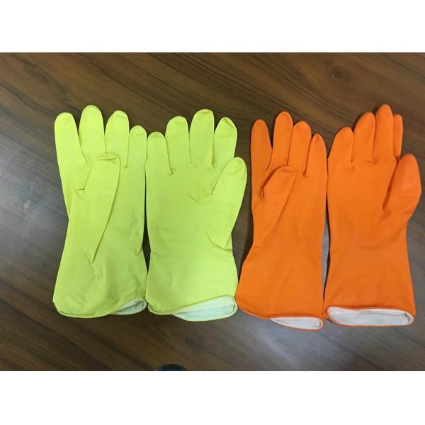 Dip Flocklined Cleaing Table Household Cleaning Gloves 300mm Latex Gloves