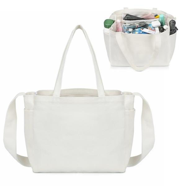 折りたたむ 雑貨 キャンバス 再利用可能な買い物 バッグ トート ロング ハンドル 4.4x6.7x11 