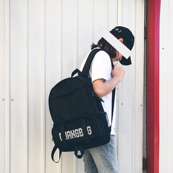 Summer south Korean version of the new canvas backpack female bag schoolbag college wind large capacity travel bag