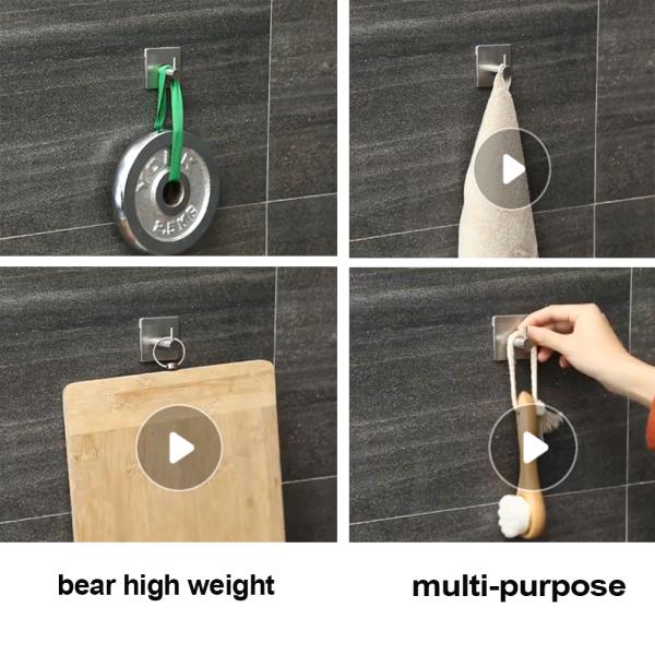 Chrome Stainless Steel Wall Hooks Single S Shape Kitchen Towel Robe Hooks