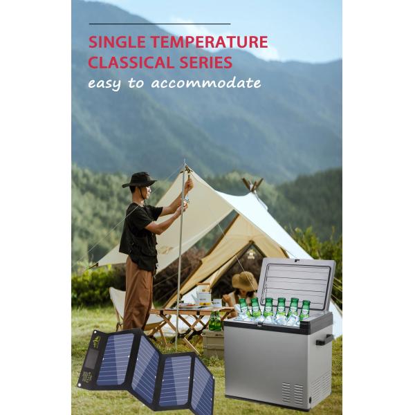 Портативный солнечный автомобильный холодильник компрессорный охладитель для путешествий DC 12V Кампинговый автомобильный морозильник Лед