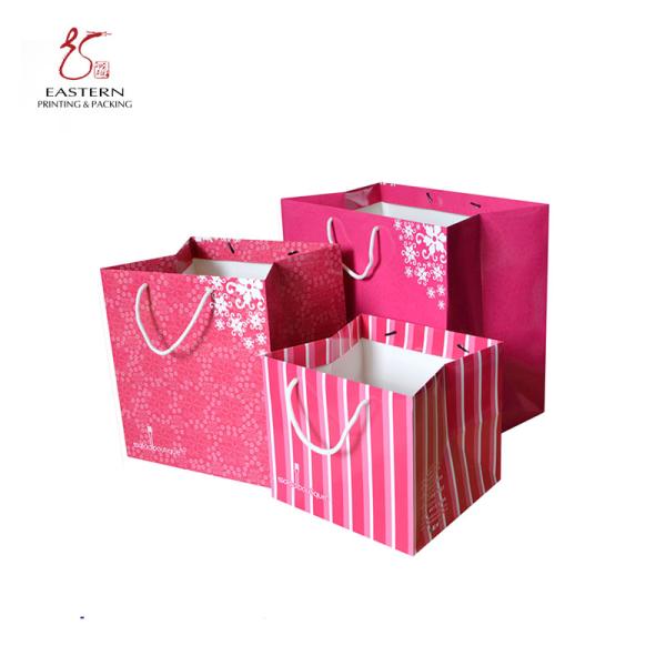 Recyclable Luxury Printed Paper Gift Bags Matt Lamination Aqueous Coating