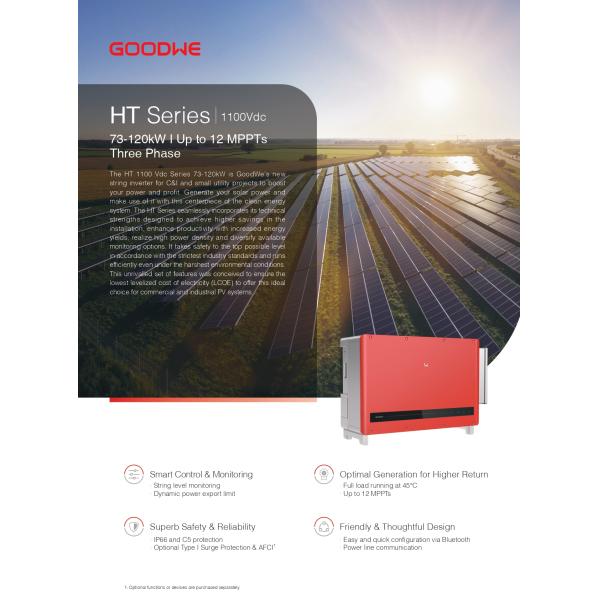 Goodwe On Grid Inverter GW120K-HT 120kW Трёхфазный солнечный инвертор на сети коммерческий промышленный солнечный инвертор