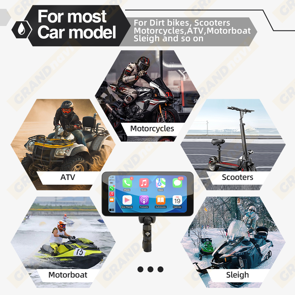 6.3 дюймовый GPS завод IP67 водонепроницаемый Android Авто Carplay сенсорный экран Монитор Мотоцикл портативное навигационное устройство