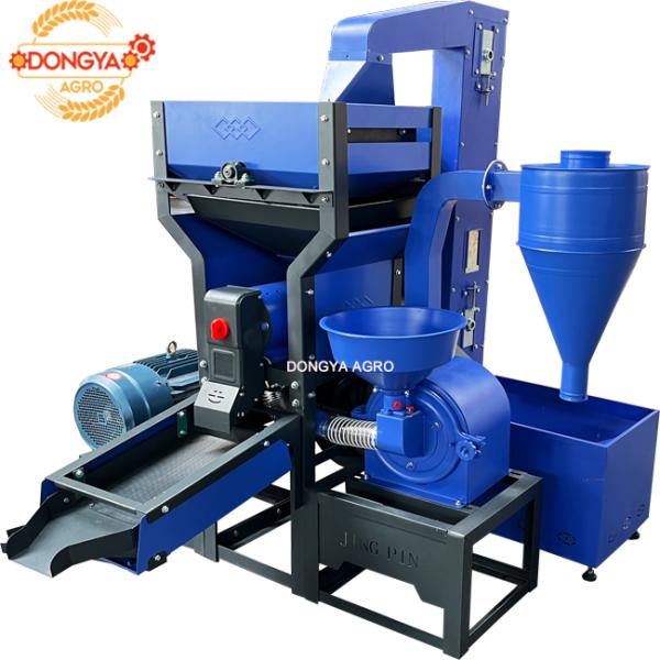 15hp  Fine Bran Vibratory Rice Mill Machine With Loading Lifter 650KG Per Hour