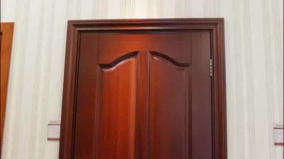 PU Painting Solid Wood Carved Doors 88cm Width Interior Wooden Door