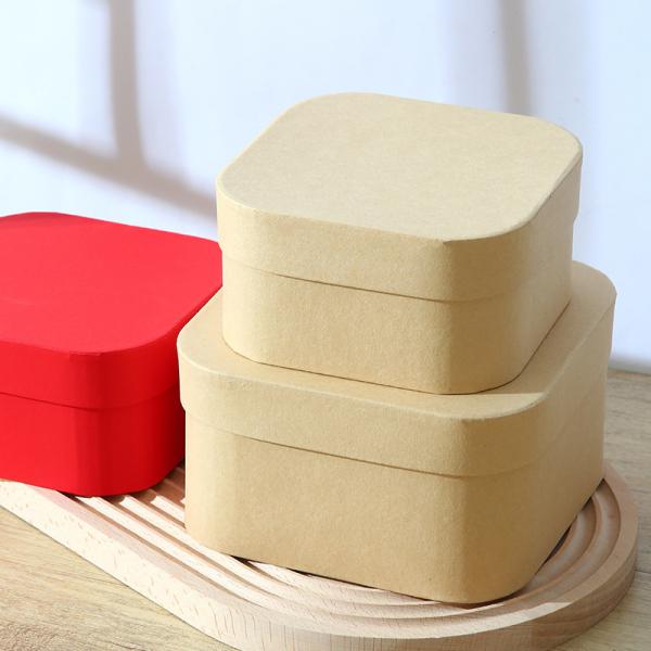 Custom Kraft Paper Gift Box with Rounded Corners and Lid