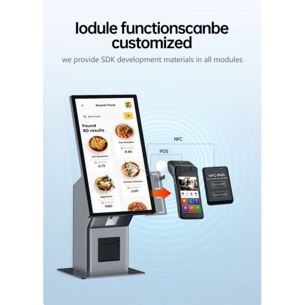 21.5 Inch Android Mcdonalds Kiosk Ordering Machine Self Ordering Kiosk With Kiosk Pos System