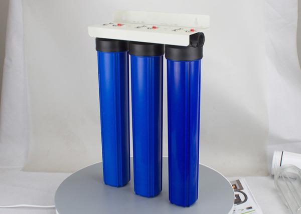20'' slim triple sump blue polypropylene  water filter housings with 3/4 inch in/out port
