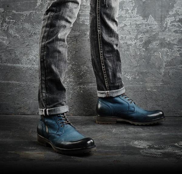 Lace Up Mens Ankle Boots Wear Resistant Casual Mens Leather Cowboy Boots