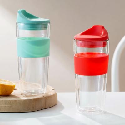 455ml Double Wall Drinking Glass Borosilicate Glass 16 Ounce Insulated Tumblers