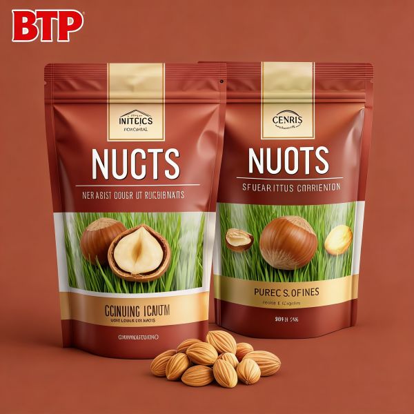 Custom Printed Durable Food-Grade Side Gusset bag Nut Heat Moistureproof Resealable for Mixed Single Nuts Retail Holiday Gifting
