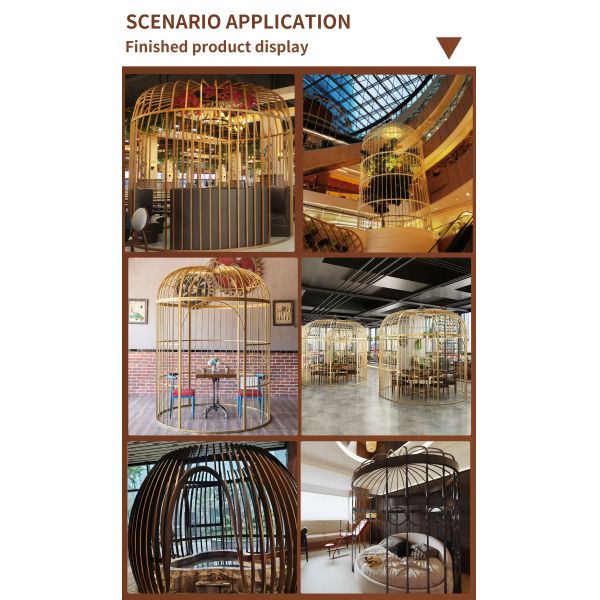 Polished Custom Stainless Steel Products Decoration Birdcage Booth For Hotel