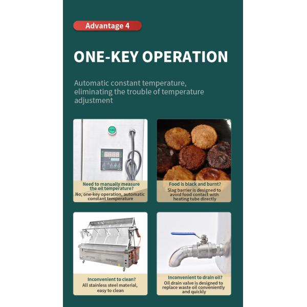 300L Food Gas Frying Machine Stainless Steel Gas Fired Firing Machine