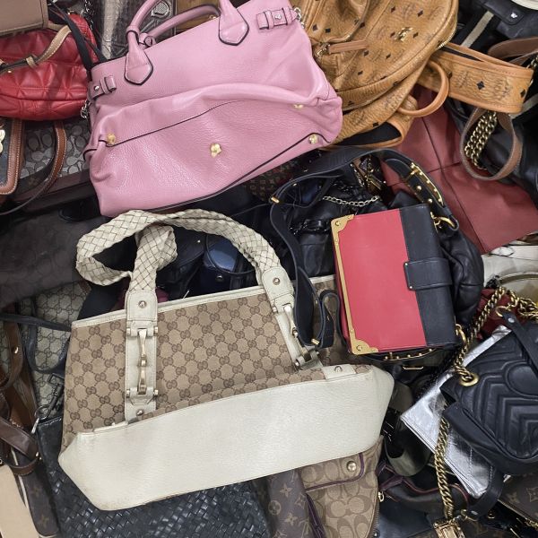 Fashion Leather Used Brand Bags Preloved Thrift Women Hand Bags For Resale