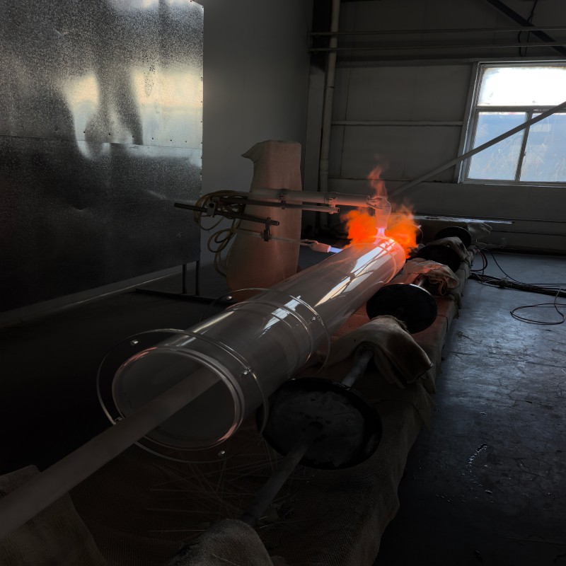 Translucent Quartz Pipe Feeding Barrel Bending Cutting Welding 2cm Diameter Clear Polished