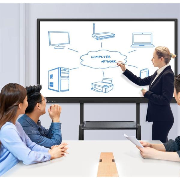 Tableau blanc à écran tactile interactif à double système 4K UHD 65 pouces