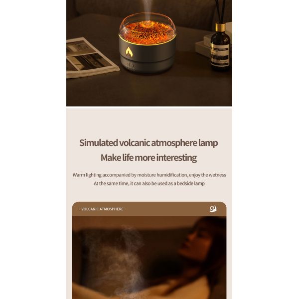 Electric Ultrasonic Aroma Air Humidifier Volcano Design USB Powered Timing Function