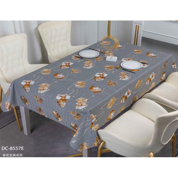 120 дюймовый круглый рождественский платок из ПВХ Нефтяной и нержавеющий для квадратного стола