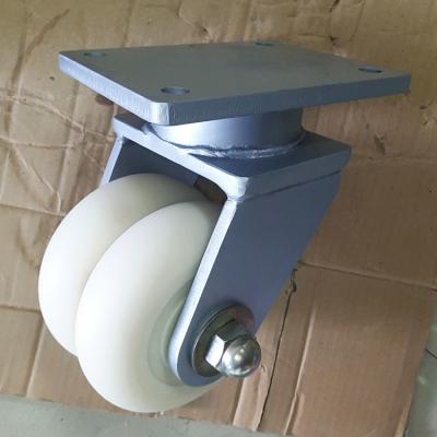 Blanc 6 pouces MC Nylon 5500LBS Roulettes à double roue Type très résistant Corée