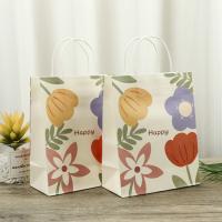 Floral Printed Kraft Paper Gift Bags Versatile For GiftsApparel Shopping  Coffee