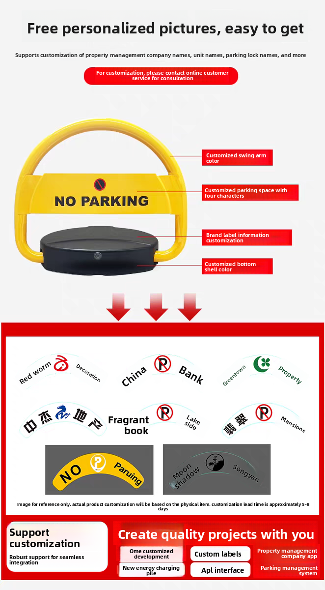 Yellow Car Parking Locks Waterproof Remote Control Parking Lot Lock