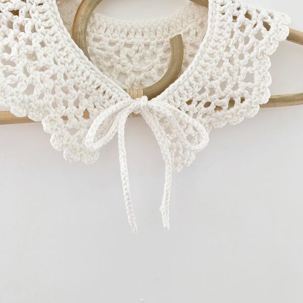 Y-F Wholesale Eco-Friendly Kids Fashion Handmade Crochet Floral Embroidery 100% Cotton Lace Collar with Hollow Neckline