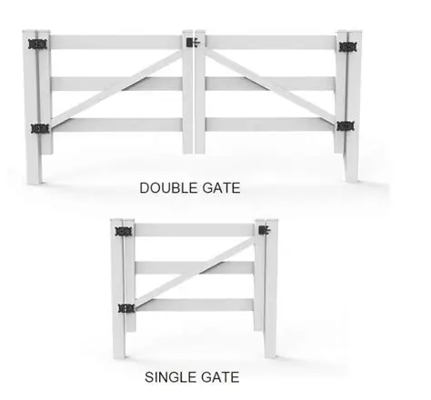 UV Resistant White Vinyl Ranch Rail Fence Easily Assembled Modern Design Vinyl Farm Fencing