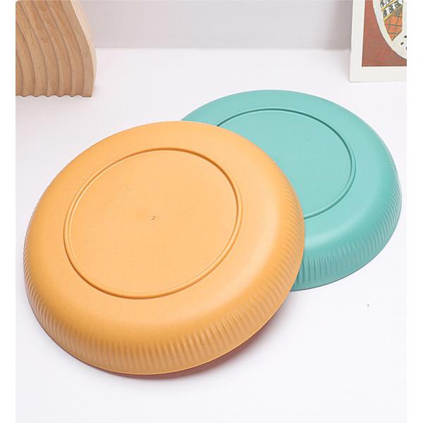 9 Inch Round Plastic Dinner Plate Lightweight Wheat Plates for Reusable Diningware
