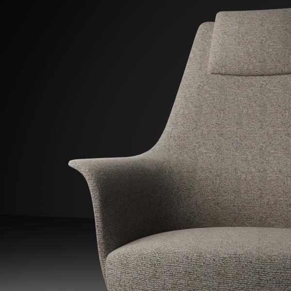 Modern Fabric Comfortable Supreme Seating Office Lounge Chair And Ottoman