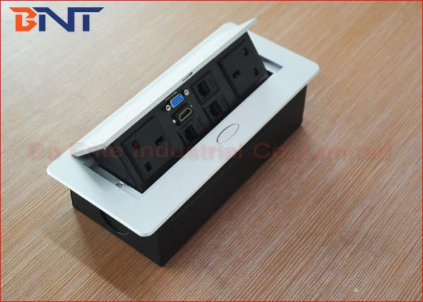 Hydraulic Oval Pop Up Desk Pop Up Sockets With UK Standard Power Outlet