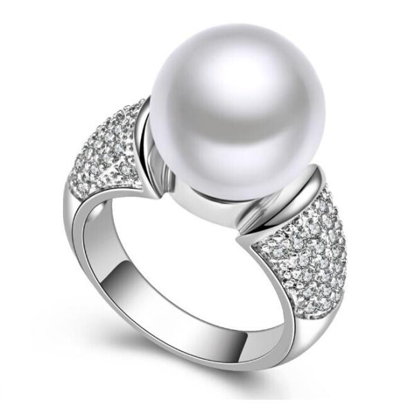 Pearl Rings zircon cluster finger rings