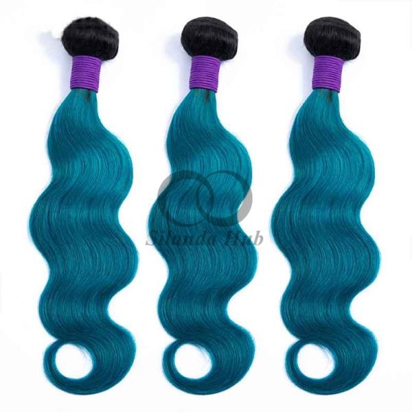 #T1B/Blue Body Wave Remy Human Hair Bundles Sew In Weave Bundles Brazilian Bundle Deals