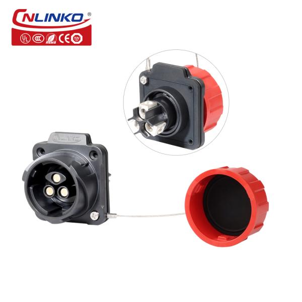Cnlinko DL-28 IP68 Plastic 50A 500V AC Industrial Power Connector 3 Pin Circular Waterproof Connector