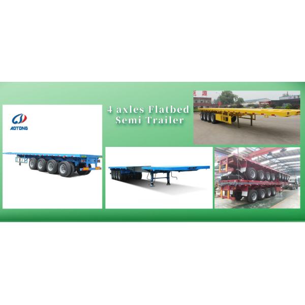 Container à lit élevé, châssis à 4 essieux, remorque de 20 40 48 53 pieds pour le transport de conteneurs