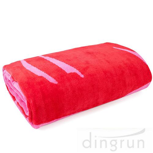 Pink Color Oversized Summer Kiss Beach Bath Towels Full Printing Pure Cotton
