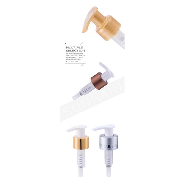 PP Material Plastic Lotion Dispenser Pump Ribbed Smooth Aluminum 1.2cc SR-303