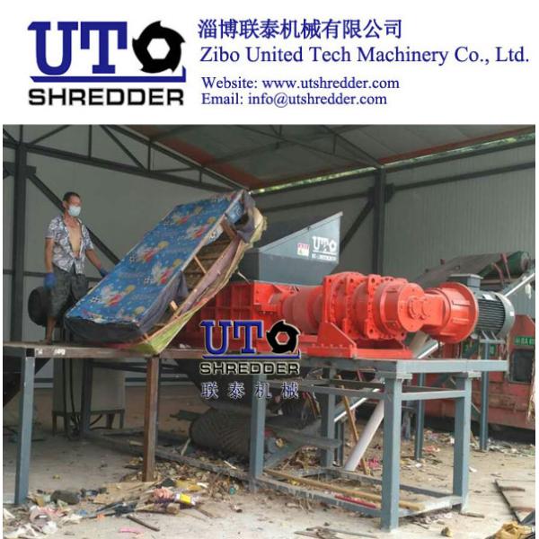 automatic furniture shredder/ waste bed board shredder, double shaft shredder, wood crusher, solid waste recycling