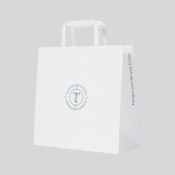 Oem Brown Blue Gift Kraft Bags Bulk For Shopping 10x5x13