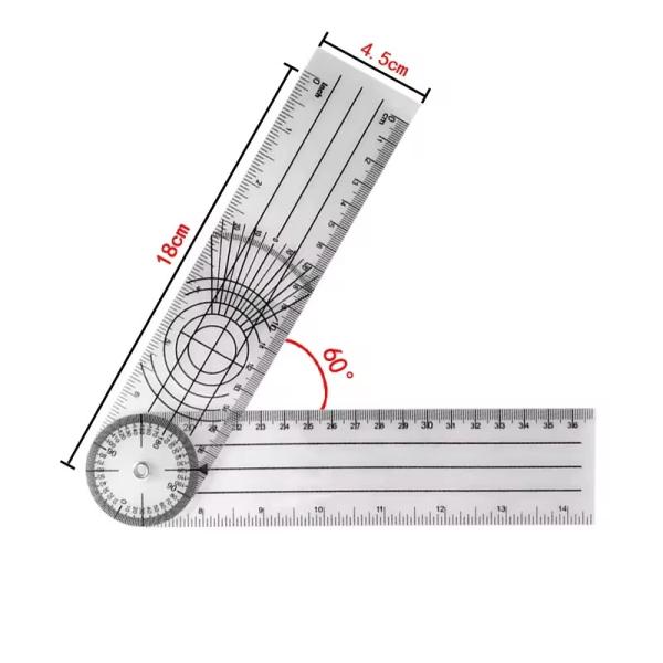 7inch Spinals Goniometer Protractors 180 Degree Userful Multi-function Ruler Goniometer Angle For Artists Designers