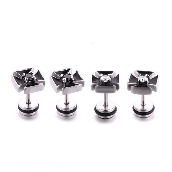 Hot Sale Black round stainless steel stud earring unique stud earrings