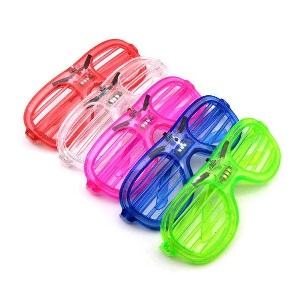 Óculos luminosos persianas brilhante óculos de sol para luz fria festa flash bar