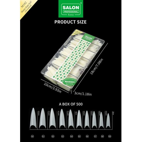Wholesale False Nails Long Sharp Shape Half Cover Natural French Acrylic Fake Nails Salon Use