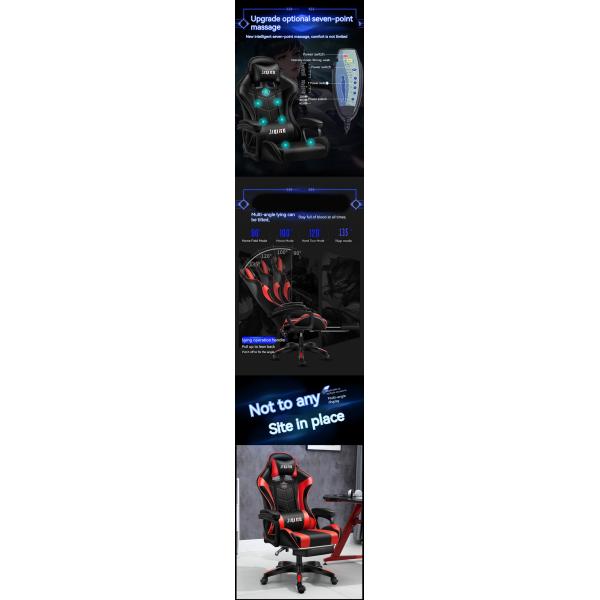 Fabric Padded Seat Gaming Chair with Height Adjustment Lumbar Support and Swivel Seat