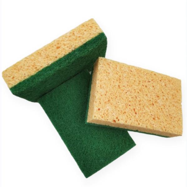 Double Layer Cellulose Sponge Cloth Ultra Absorbent Quick Drying Kitchen Clean Cloth For Dishwashing And Pot Scrubbing