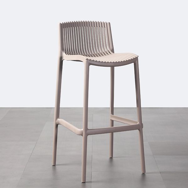 Modern Design Stackable Lightweight Restaurant Chairs Counter Height Backrest Chair PP Bar Stools for Balcony Backyard Outdoor