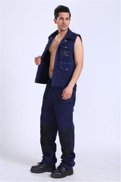 Outdoor YKK Zip Mens Work Uniforms 245g Work Vest Jacket With Flaps