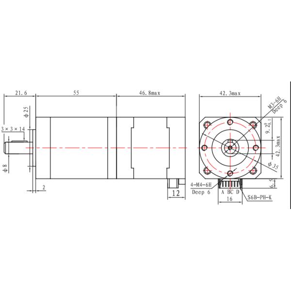 мотор Casun NEMA 17 42x42x46.8mm зацепленный Stepper мотор 2 участков гибридный Stepper