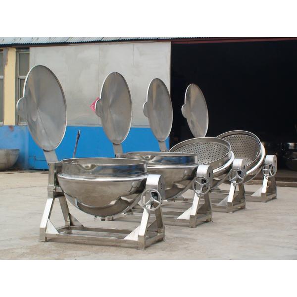 Food Industry Stainless Steel Steam Jacketed Kettle With Mixer / Scraper